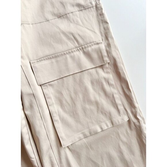 ZARA Beige Satin High Rise Cargo Wide Pants, Size M - Picture 5 of 13